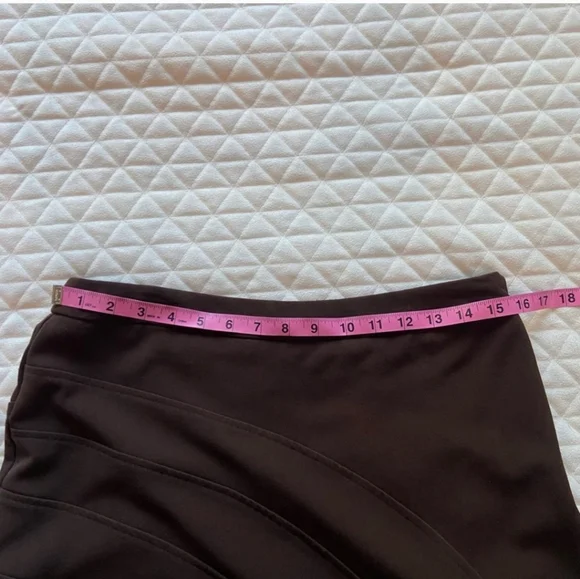 Title Nine A-Line Skirt Dark Brown Stretch Size 10 Travel Y2K Comfy - Picture 5 of 8